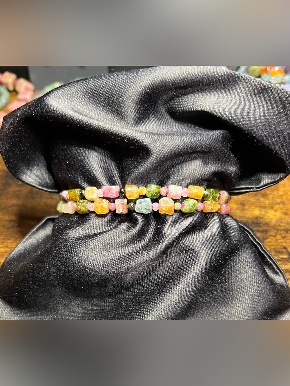 🌈 Natural Multicolor Tourmaline Bracelet Set - Two Included 🌈 - Picture 3 of 10